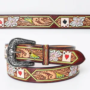 American Darling ADBLF156-L Beautifully Hand Tooled Genuine American Leather Belt Men and  Women