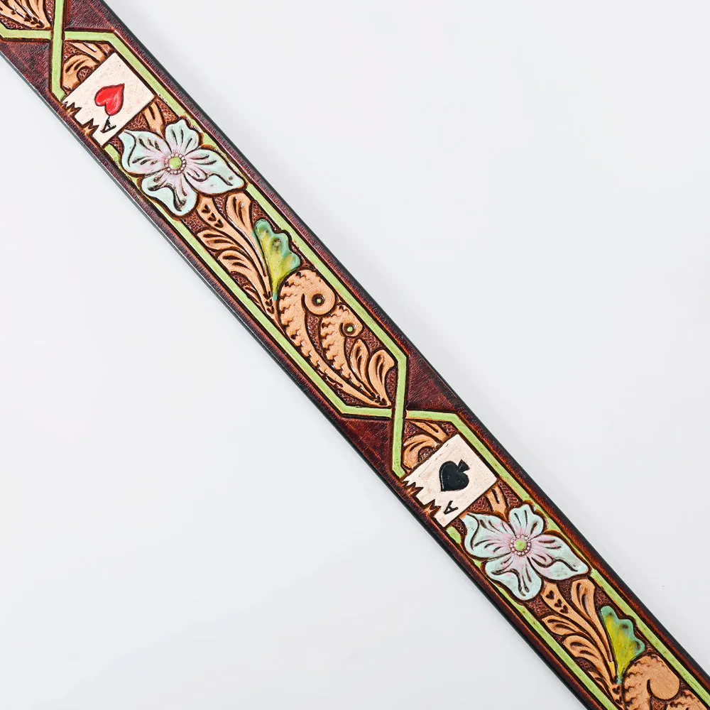 American Darling ADBLF156-L Beautifully Hand Tooled Genuine American Leather Belt Men and  Women
