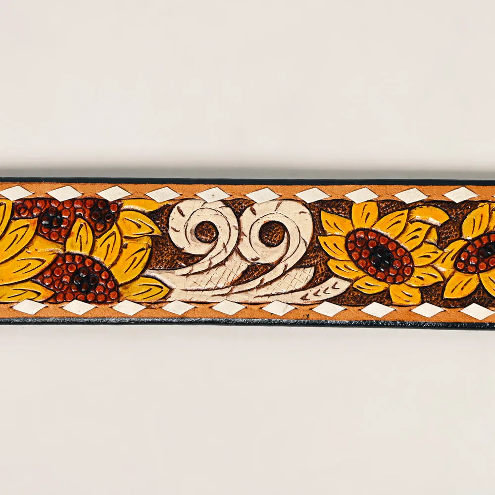 American Darling ADBLF235-L Beautifully Hand Tooled Genuine American Leather Belt Men and  Women