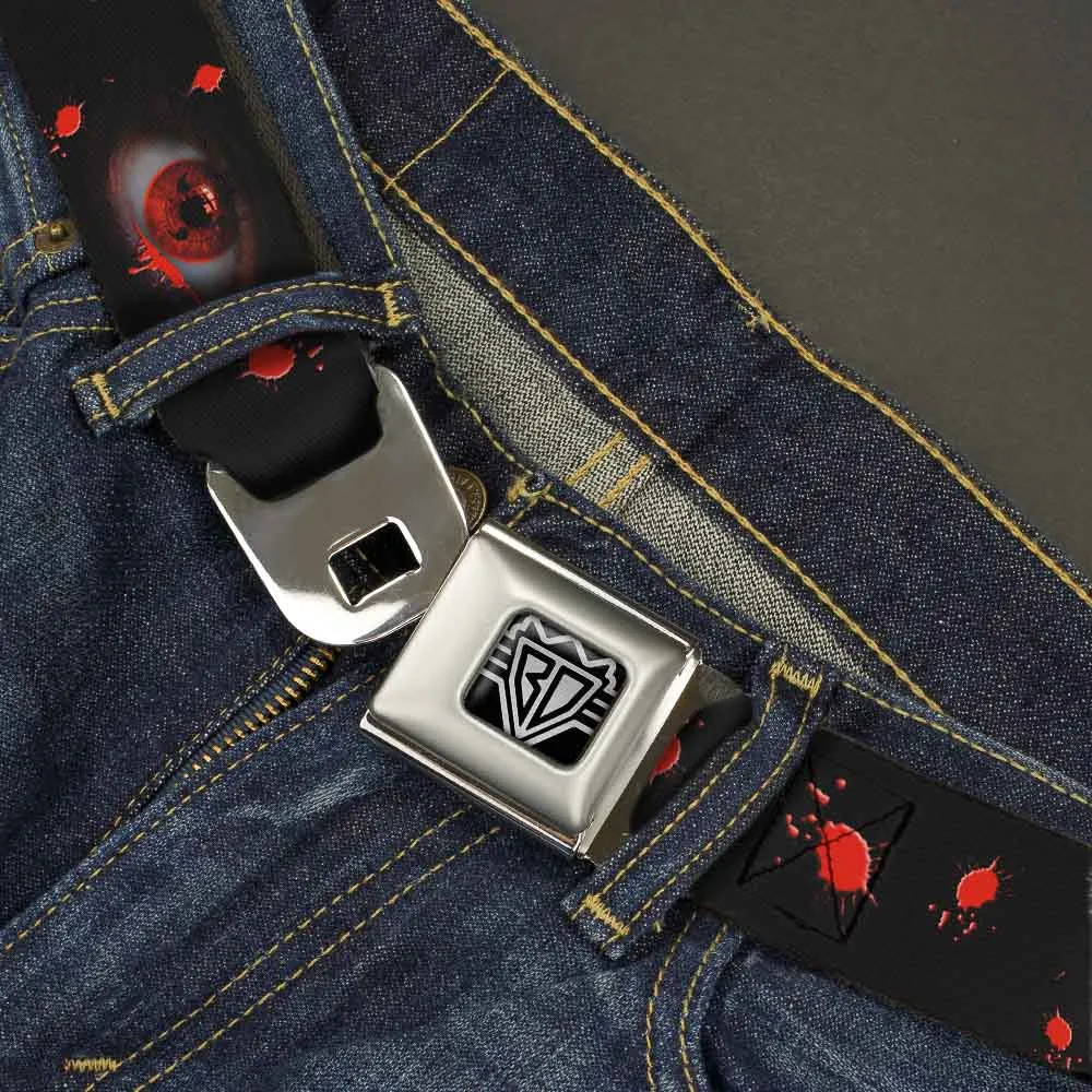BD Wings Logo CLOSE-UP Full Color Black Silver Seatbelt Belt - Genjutsu Eye Webbing