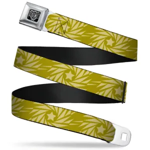 BD Wings Logo CLOSE-UP Full Color Black Silver Seatbelt Belt - Pinwheel Star Olive Green/Beige Webbing