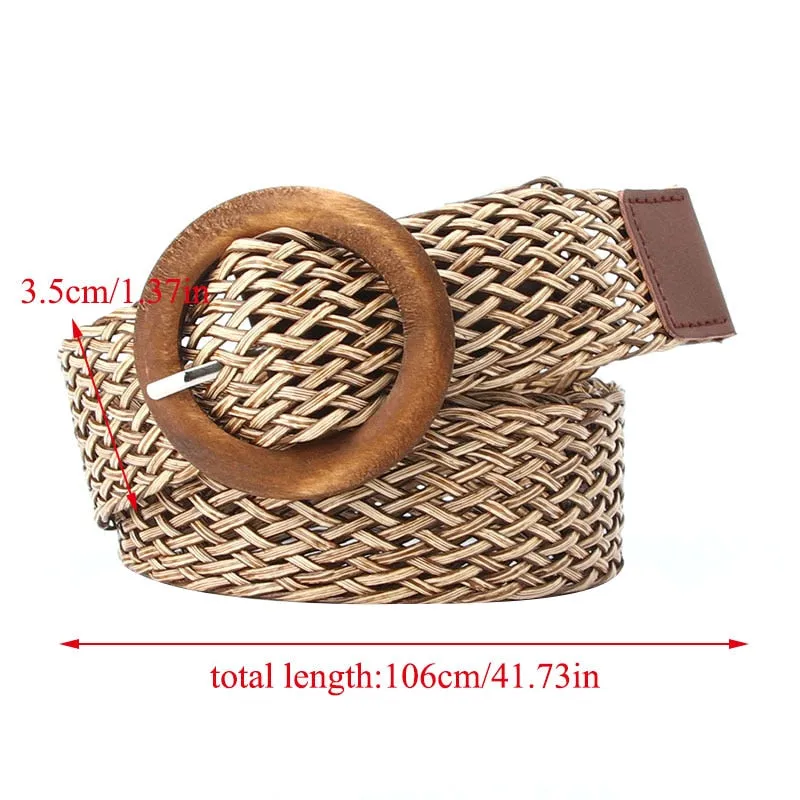 Belts For Women Vintage Boho Braided Waist Belt Black Coffee