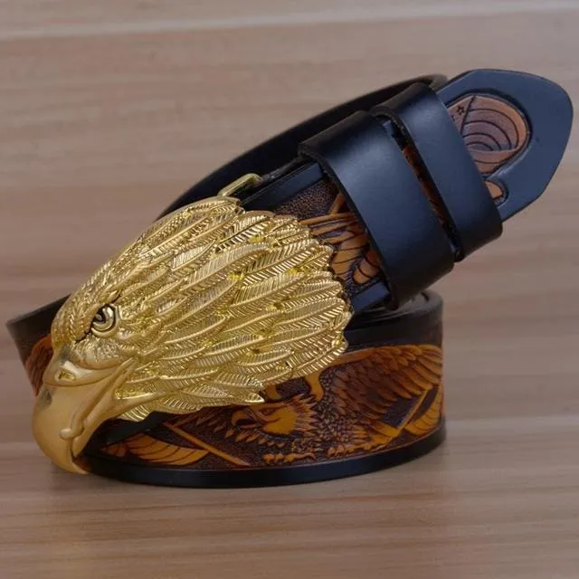 Eagle Designers Luxury Fashion Vintage Male Strap Brand Genuine Leather Belt