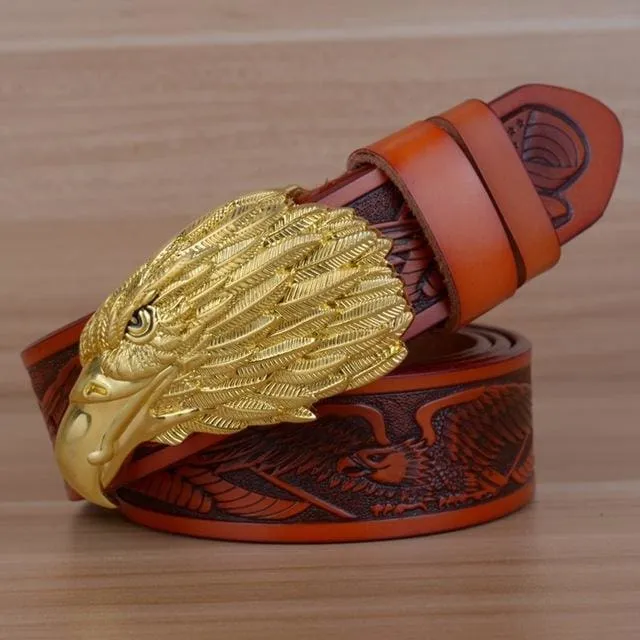 Eagle Designers Luxury Fashion Vintage Male Strap Brand Genuine Leather Belt