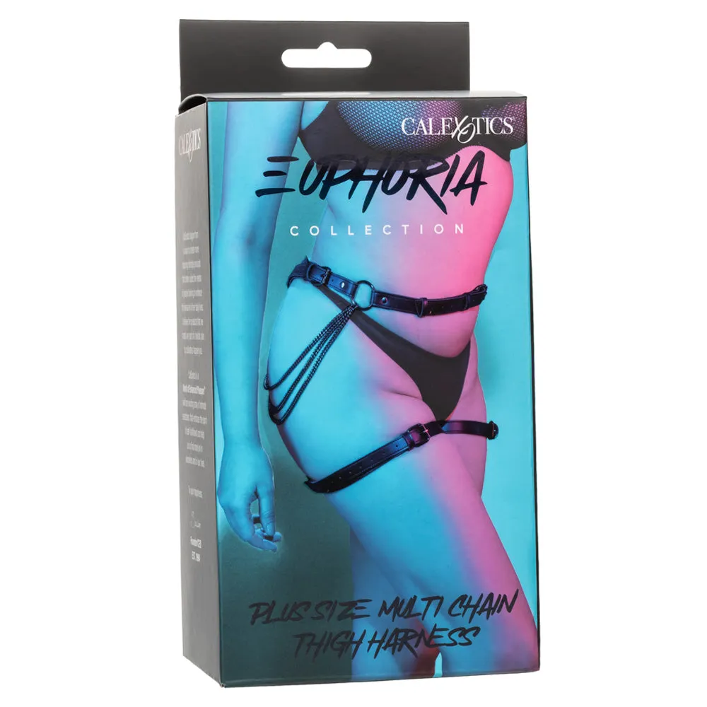 Euphoria Multi Chain Vegan Leather Thigh Harness - Curvy