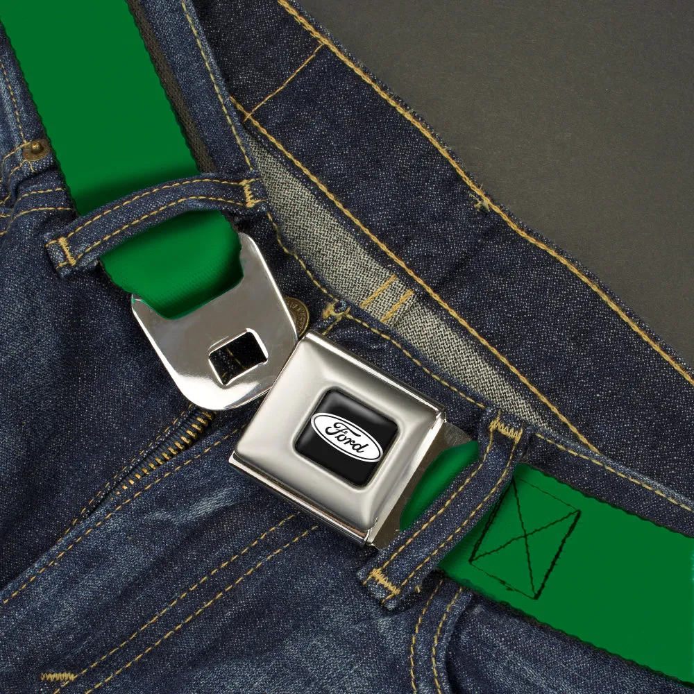 Ford Emblem Seatbelt Belt - Green Webbing