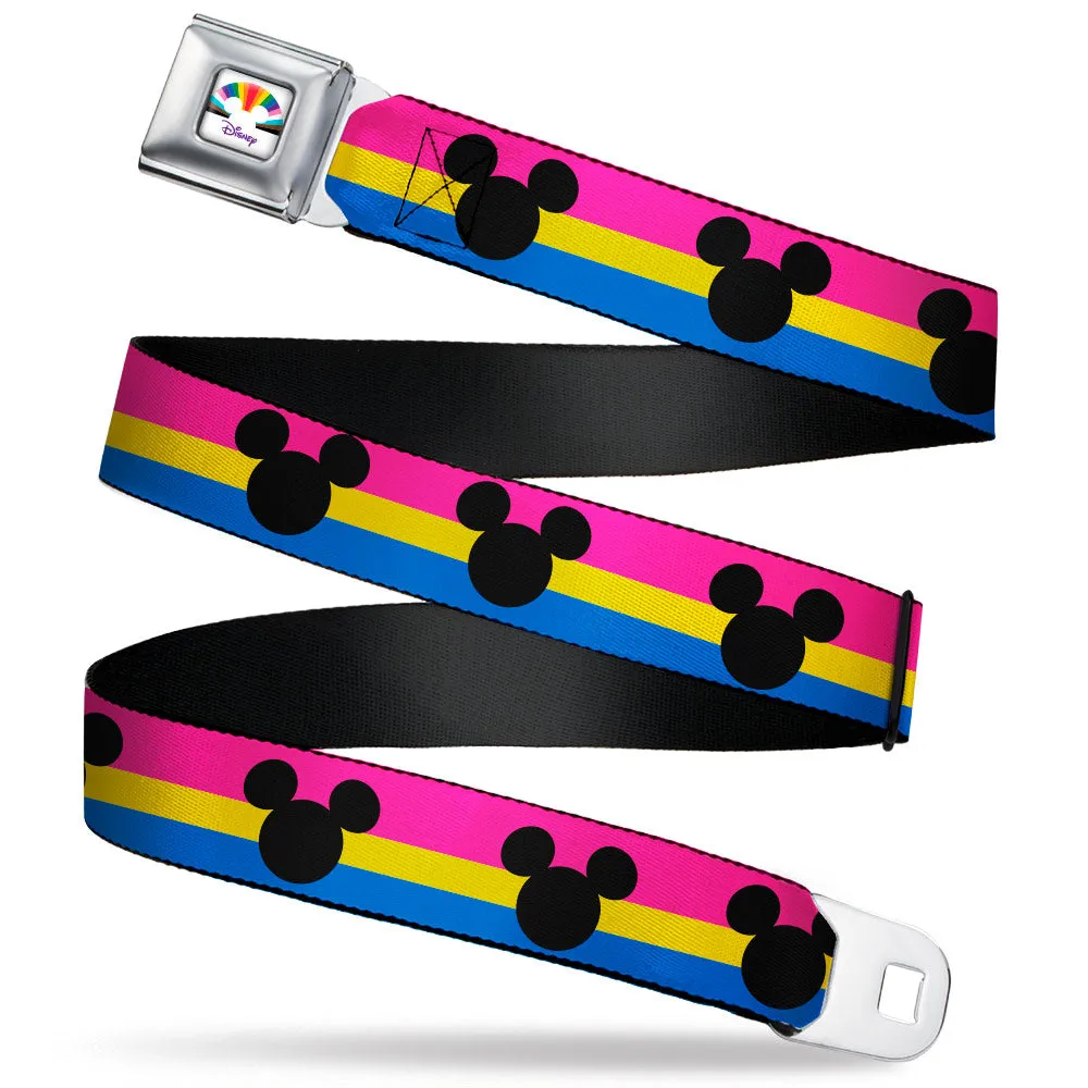 Seatbelt Belt - Mickey Mouse Ears Icon Pansexual Pride Flag Webbing